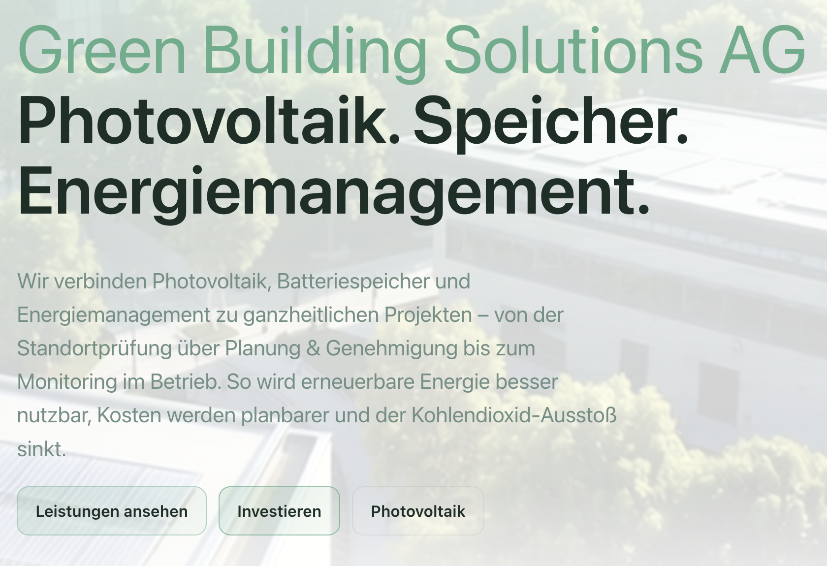 Screenshot der Website GBS AG