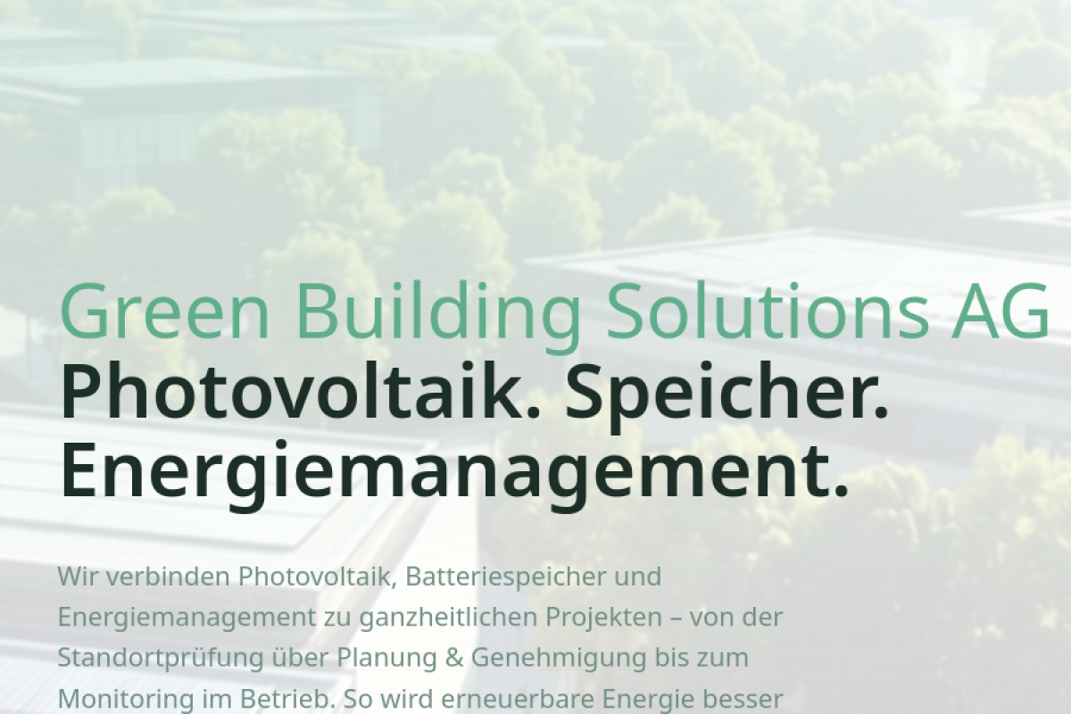 Referenz: GBS AG Unternehmenswebsite mit klarer Webdesign-Struktur